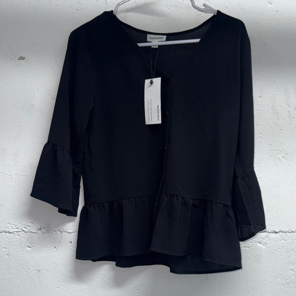 Black Ruffle Blouse